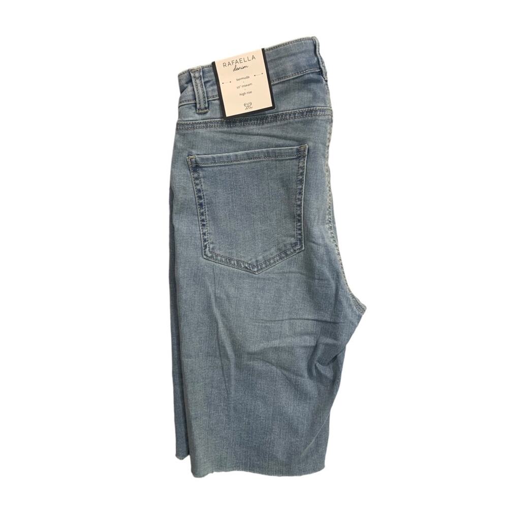 Size 6 Rafaella Denim Womens New Jean Bermuda Stretch Jean Shorts Bay Blue - Picture 2 of 6